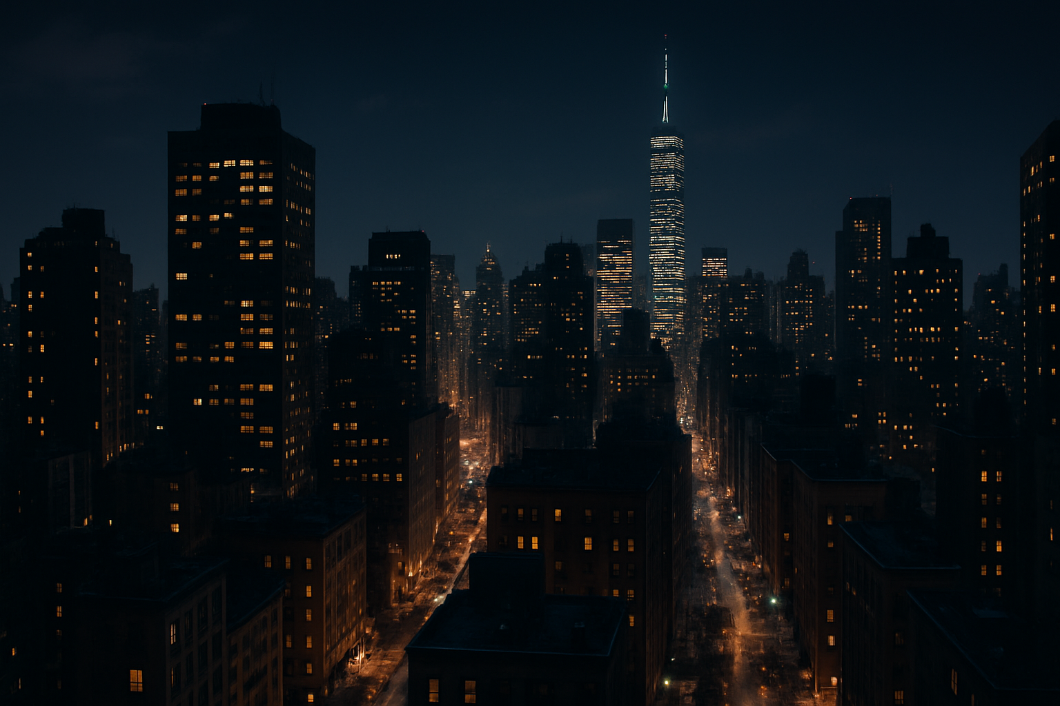 Şehir gece manzarası