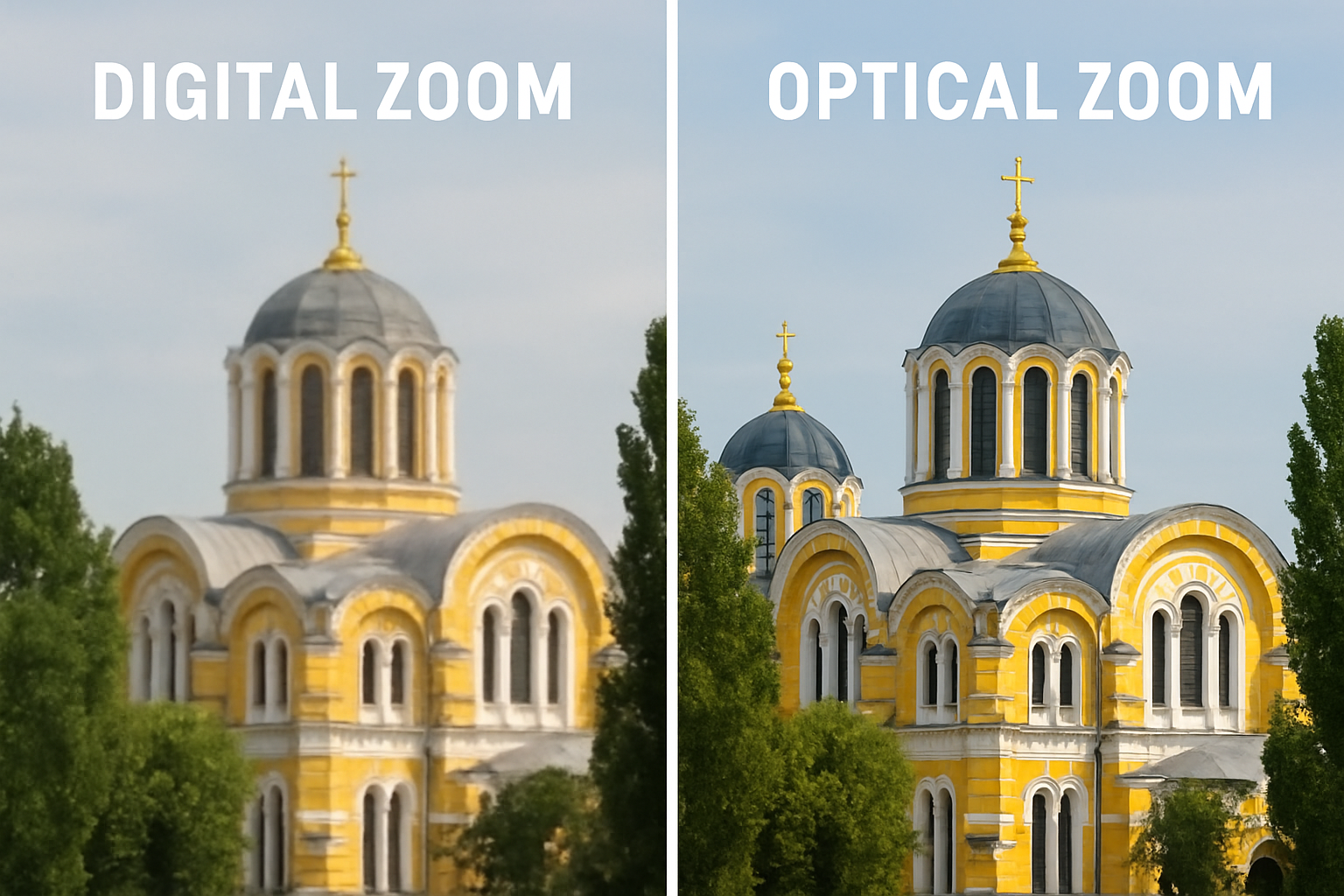 Telefon zoom kullanımı karşılaştırması